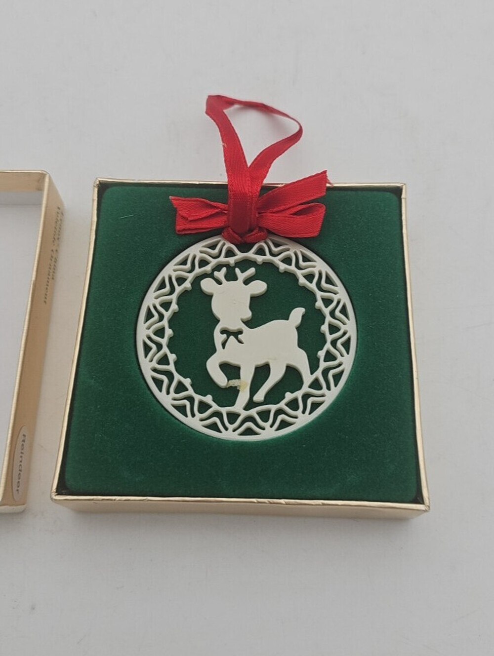 Christmas Lenox China 1985 Yuletide Series Christmas Ornament Vintage Reindeer